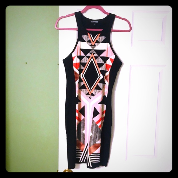 Express Dresses & Skirts - Black, printed dress